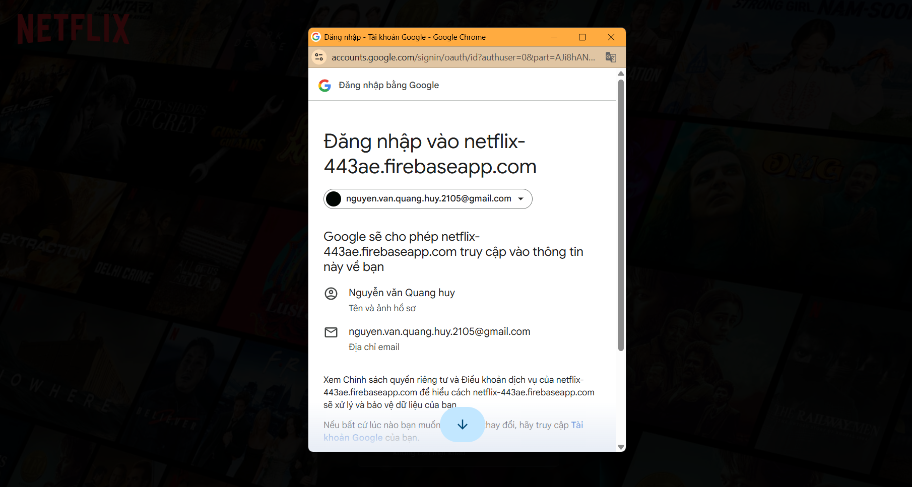 đăng nhập bằng google