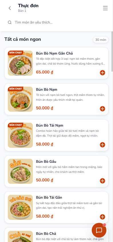 hình ảnh menu