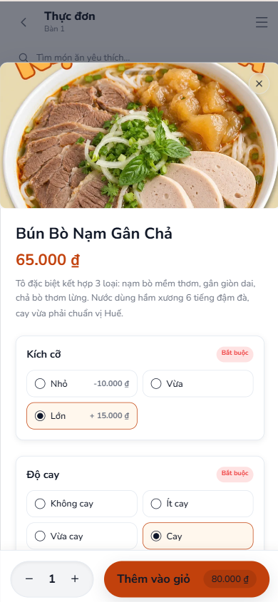 màn hình detail món ăn