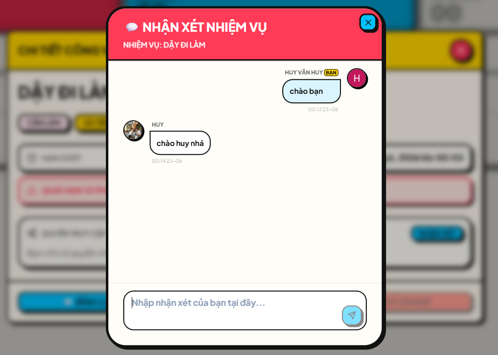 co work comment trên task